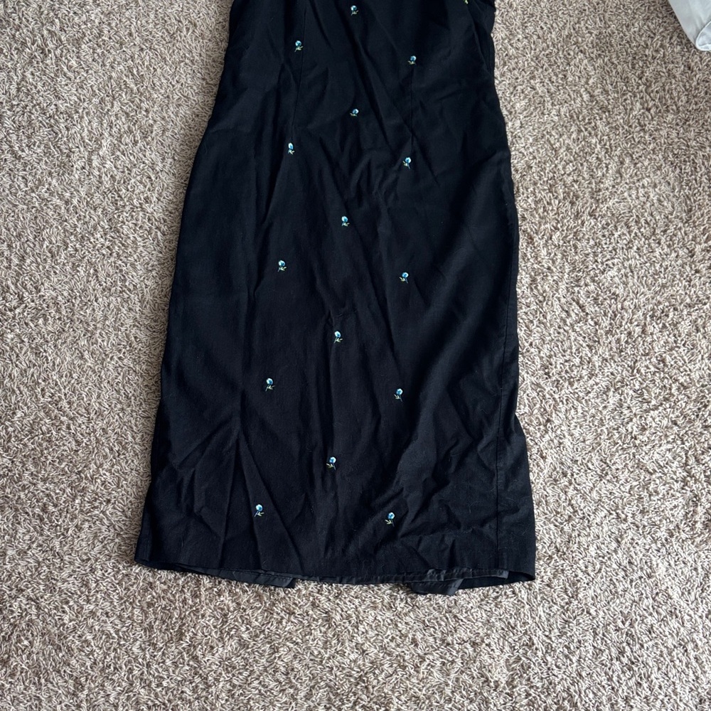 Studio Black Midi Dress with Blue Accents
